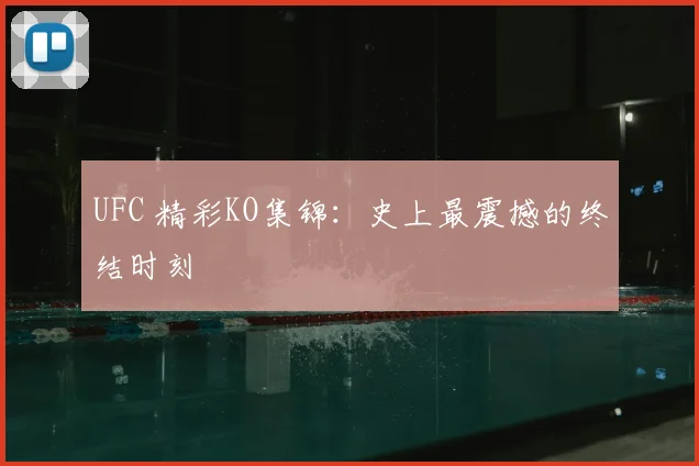 UFC 精彩KO集锦：史上最震撼的终结时刻